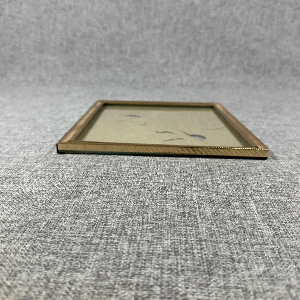 VTG Gold Brass Color Metal Picture Frame 8x10 Cardboard Back Vertical Horizontal